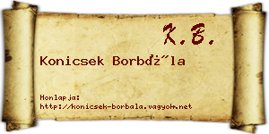 Konicsek Borbála névjegykártya